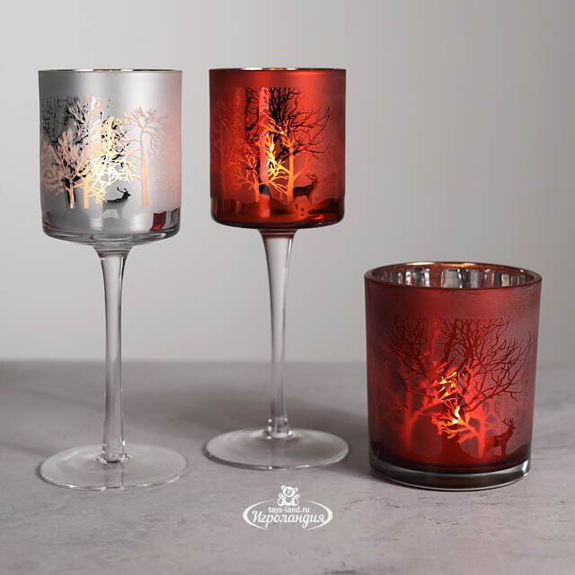 Декоративный подсвечник Адальюр 20 см серебряный Edelman