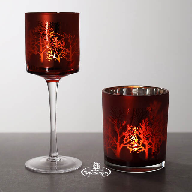 Декоративный подсвечник Адальюр 20 см красный Edelman