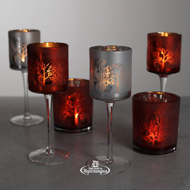 Декоративный подсвечник Адальюр 20 см серебряный Edelman