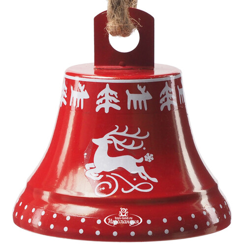 Елочная игрушка Колокольчик - Reindeer 14 см красный, подвеска Koopman