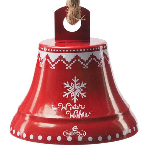 Елочная игрушка Колокольчик - Winter Wishes 14 см красный, подвеска Koopman
