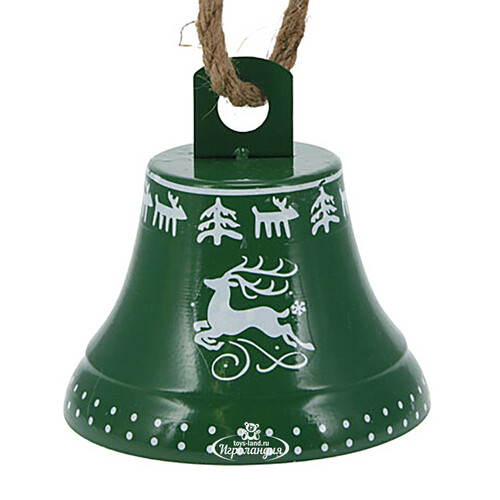 Елочная игрушка Колокольчик - Reindeer 14 см зеленый, подвеска Koopman