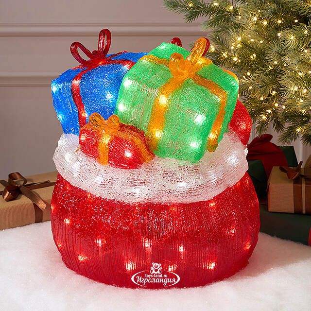 Светящиеся подарки Гостинцы Деда Мороза 35*32 см, 96 холодных белых LED ламп, IP44  Koopman