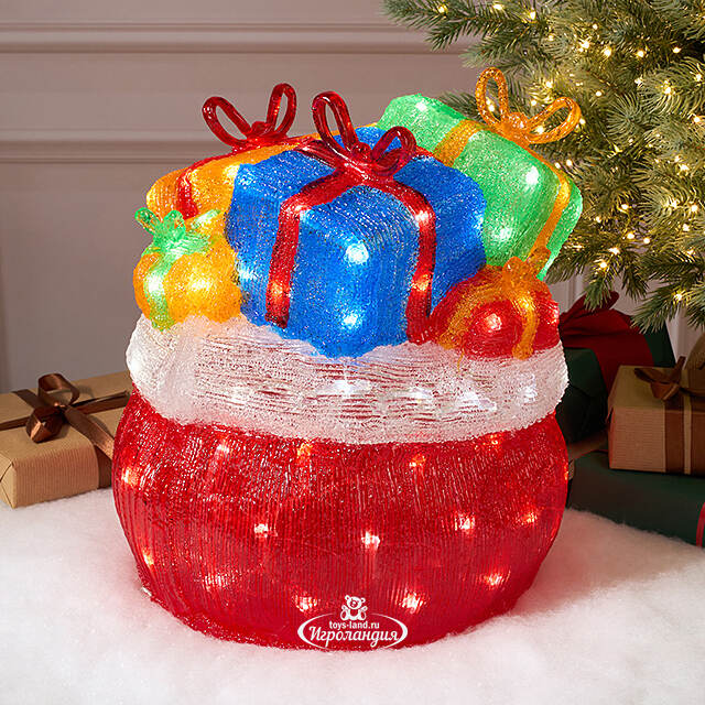 Светящиеся подарки Гостинцы Деда Мороза 35*32 см, 96 холодных белых LED ламп, IP44  Koopman