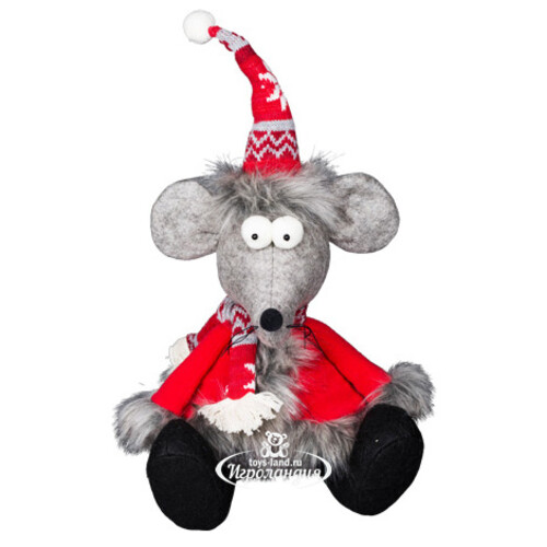 Декоративная фигура Мышонок Хэппи - Рождественский Стиляга 42 см Holiday Classics