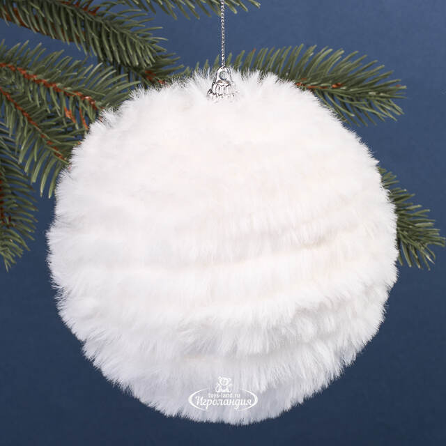 Елочный шар-снежок Fluffy Snowballs 12 см белый Koopman