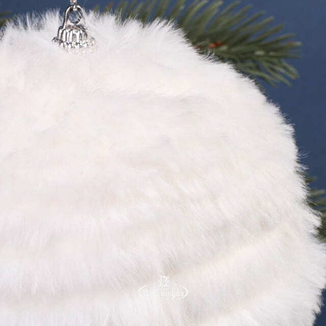 Елочный шар-снежок Fluffy Snowballs 12 см белый Koopman