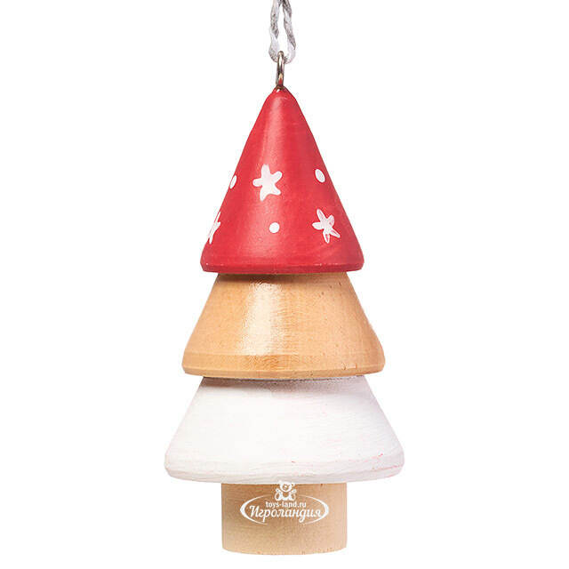 Елочные игрушки Елочки - Leverano Lari 9 см, набор 4 шт Koopman