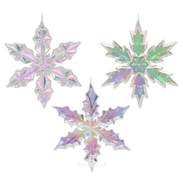 Набор елочных игрушек Снежинки - Barcadero Bow 13 см, 3 шт Koopman