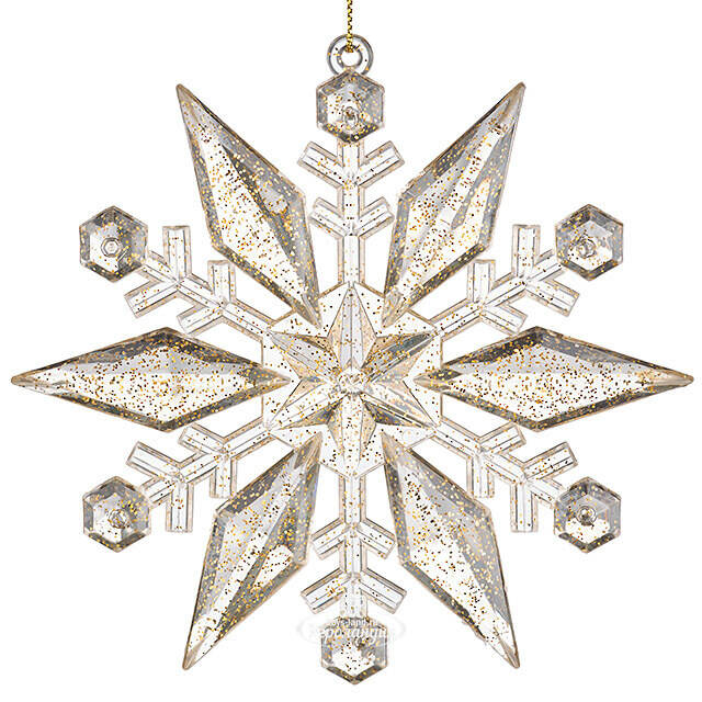 Елочная игрушка Снежинка - Savolle Gold 12 см, подвеска Koopman