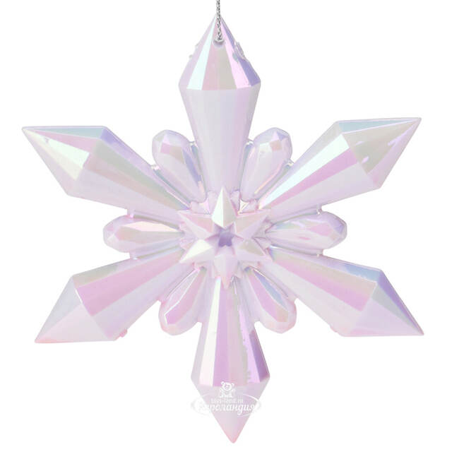 Елочная игрушка Снежинка - Savolle Lilac 12 см, подвеска Koopman