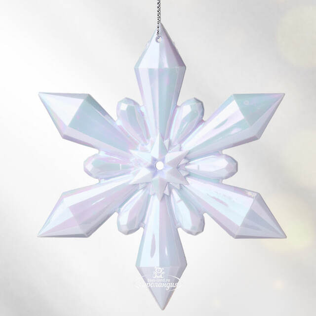 Елочная игрушка Снежинка - Savolle Lilac 12 см, подвеска Koopman