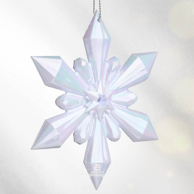 Елочная игрушка Снежинка - Savolle Lilac 12 см, подвеска Koopman
