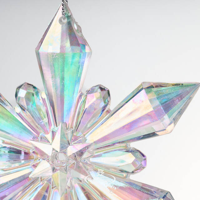 Елочная игрушка Снежинка - Savolle Bow 12 см, подвеска Koopman