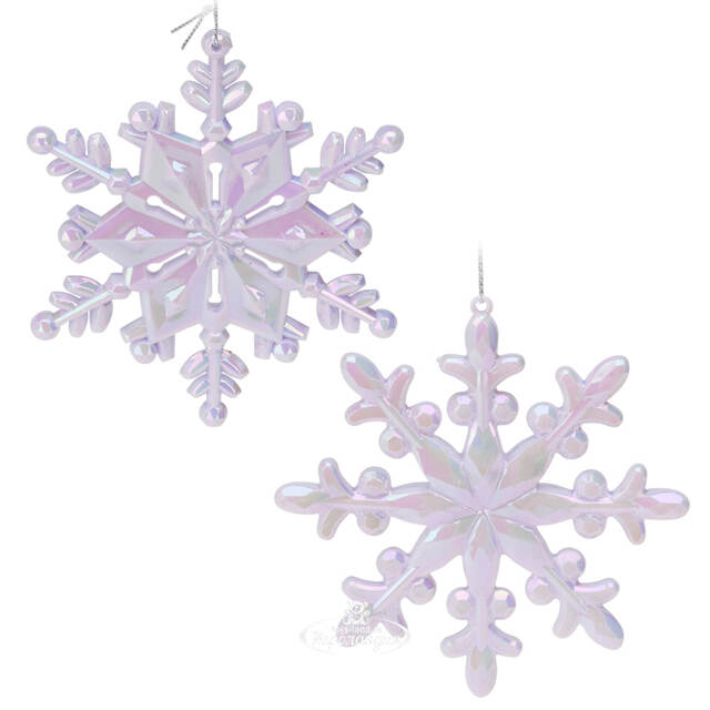 Набор елочных игрушек Снежинки - Montery Lilac 13 см, 2 шт Koopman