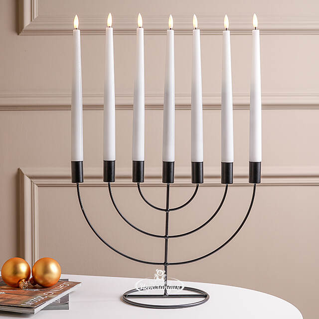 Подсвечник канделябр на 7 свечей Адажио 35 см, черный Koopman