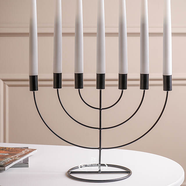 Подсвечник канделябр на 7 свечей Адажио 35 см, черный Koopman