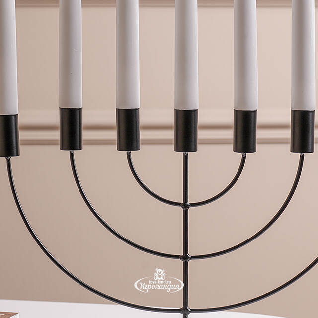 Подсвечник канделябр на 7 свечей Адажио 35 см, черный Koopman