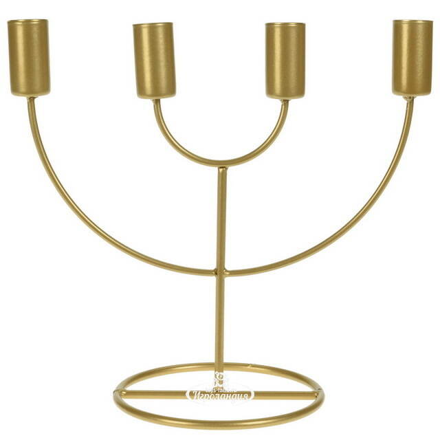 Подсвечник канделябр на 4 свечи Адажио 21 см, золотой Koopman