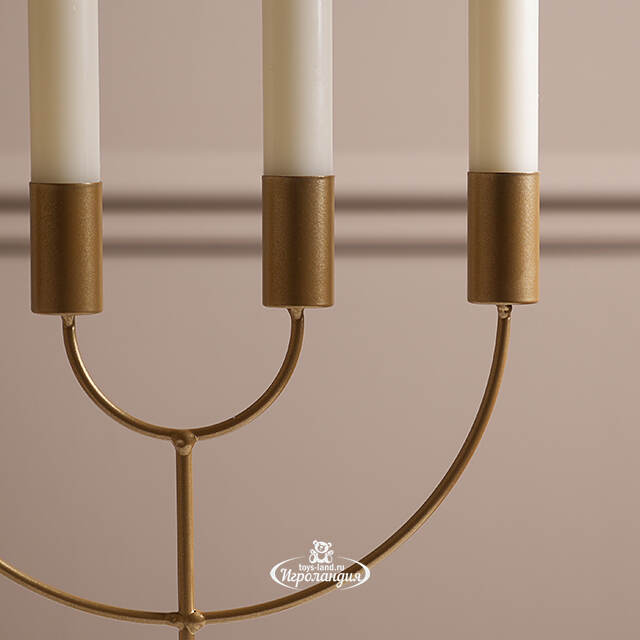 Подсвечник канделябр на 4 свечи Адажио 21 см, золотой Koopman