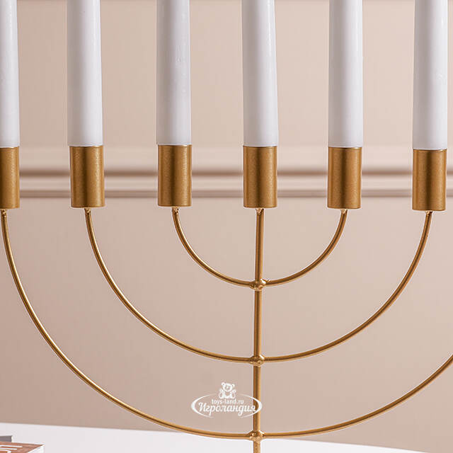Подсвечник канделябр на 7 свечей Адажио 35 см, золотой Koopman