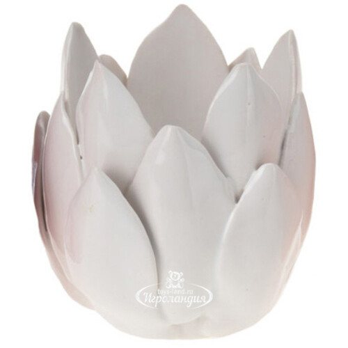 Керамический подсвечник Цветок Иммаколета 7 см белый Koopman