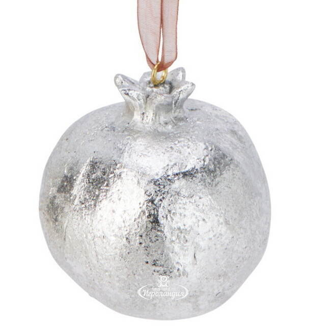 Елочная игрушка Гранат Dulverton 6 см серебряная Koopman