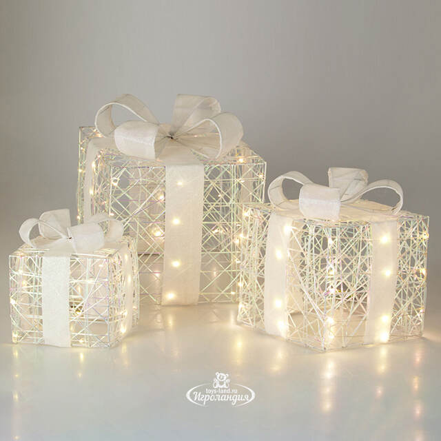 Светодиодные подарки Tranent 17-30 см, 3 шт, 90 теплых белых LED ламп, на батарейках, таймер, IP20 Koopman