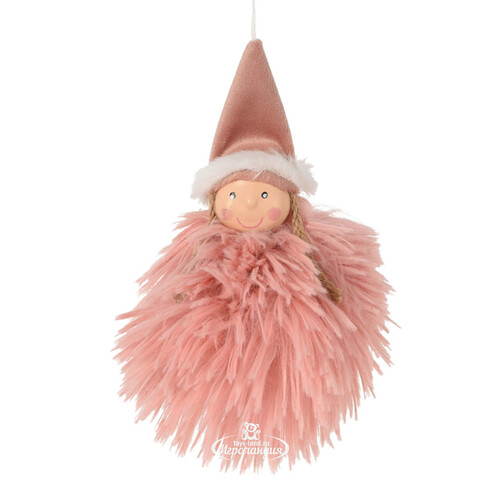 Елочная игрушка Ангел Фелиция 16 см розовая, подвеска Koopman