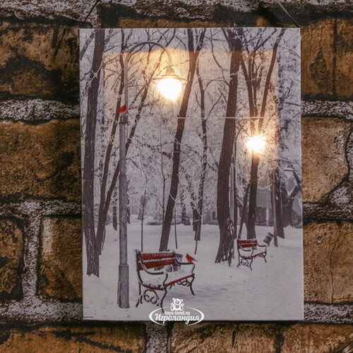 Светодиодная картина Снежный День 15*20 см на батарейках Peha