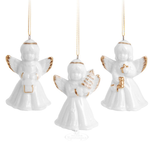 Набор елочных игрушек Рождественские Ангелочки 7 см, 3 шт, подвеска Koopman