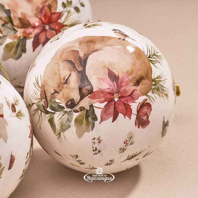 Набор елочных шаров Little Pets - Котята и Щенки 8 см, 4 шт Koopman