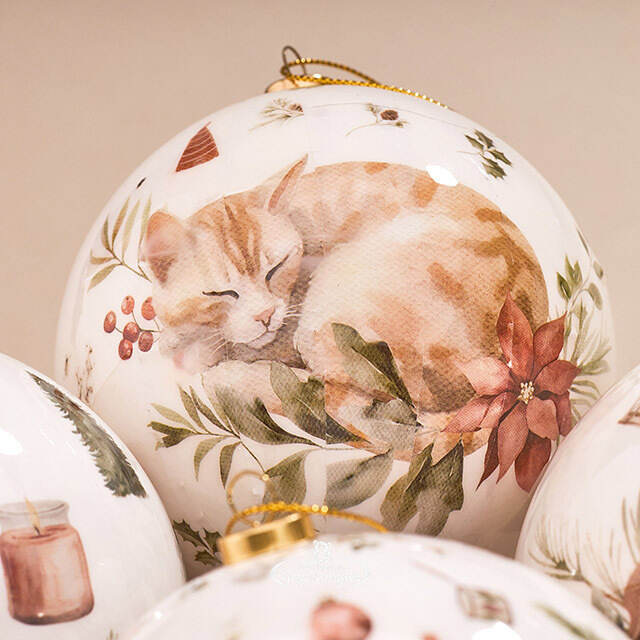 Набор елочных шаров Little Pets - Котята и Щенки 10 см, 4 шт Koopman