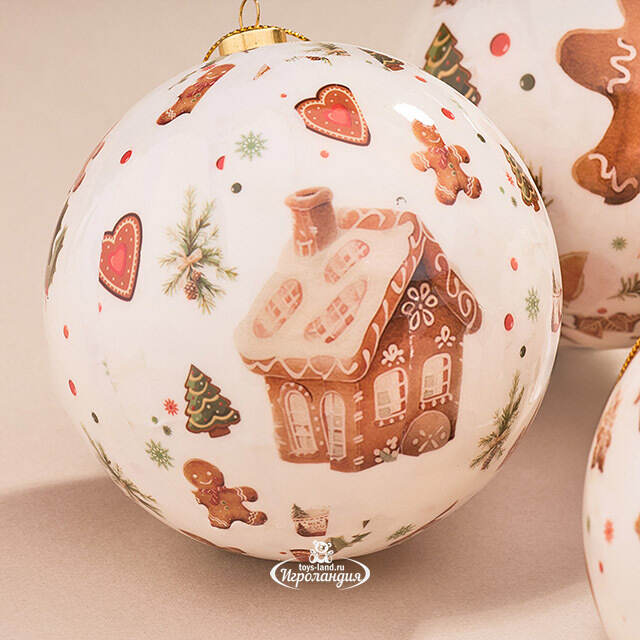 Набор елочных шаров Gingerbread - Пряничные человечки 10 см, 4 шт Koopman
