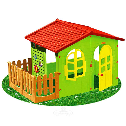 Детский садовый домик с забором, 190*127*118 см Mochtoys
