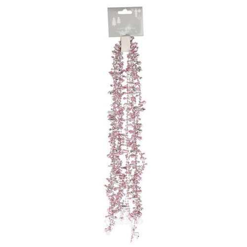 Бусы на елку Jewellery 270 см розово-серебряные Koopman