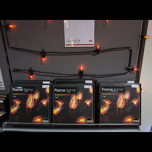 Гирлянда Свечи Горящее Пламя 10 ламп на клипсах 4 м, черный ПВХ, IP44 Koopman