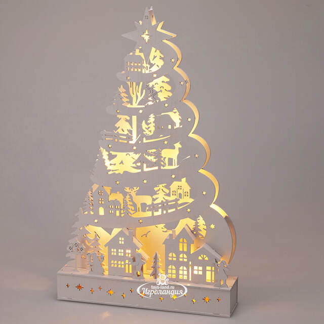 Светодиодная фигура Елка Sudbury 45 см, 15 теплых белых LED ламп, на батарейках, таймер Koopman