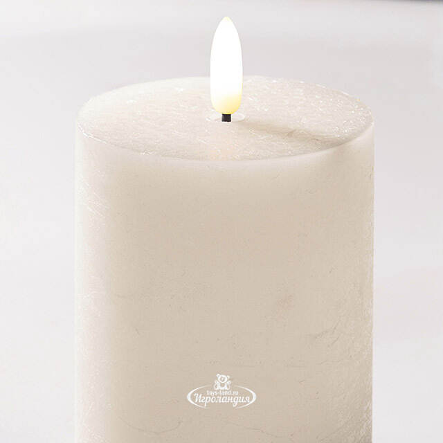 Набор светодиодных восковых свечей Рустик 10-15 см белый, мерцающее пламя, 3 шт, на батарейках, таймер Koopman (Купман)