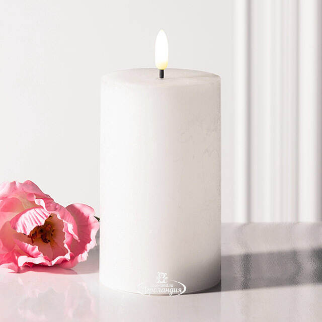 Набор светодиодных восковых свечей Рустик 10-15 см белый, мерцающее пламя, 3 шт, на батарейках, таймер Koopman (Купман)