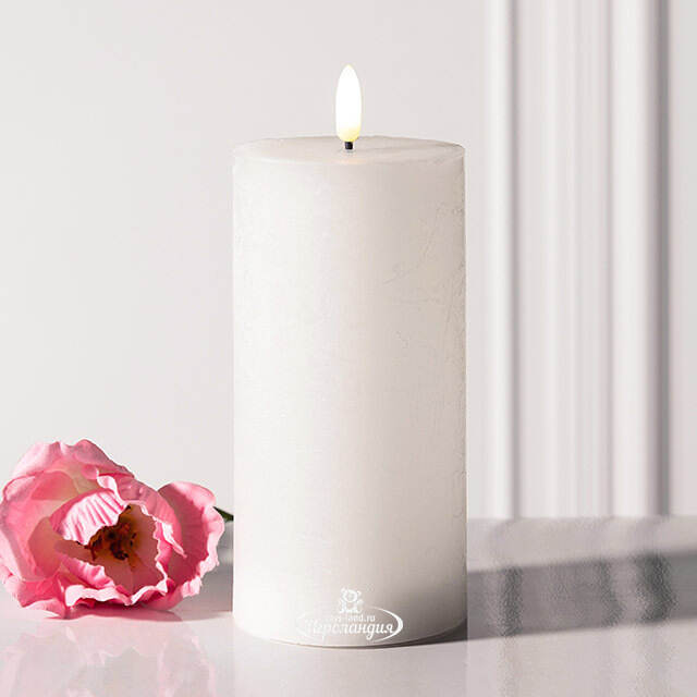 Набор светодиодных восковых свечей Рустик 10-15 см белый, мерцающее пламя, 3 шт, на батарейках, таймер Koopman (Купман)