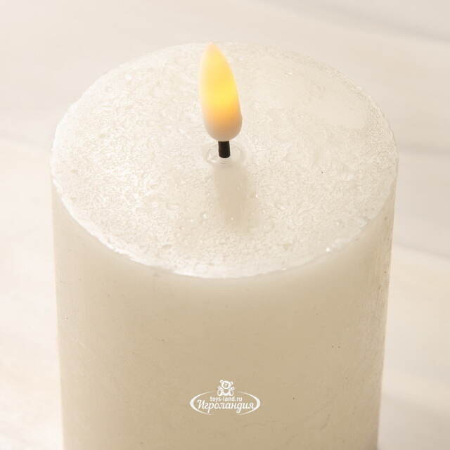 Набор светодиодных восковых свечей Рустик 10-15 см слоновая кость, мерцающее пламя, 3 шт, на батарейках, таймер Koopman (Купман)