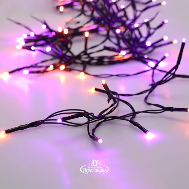 Светодиодная гирлянда на батарейках Wunschpunsch 4.9 м, 50 оранжевых/фиолетовых LED ламп, черный ПВХ, IP20 Koopman (Купман)