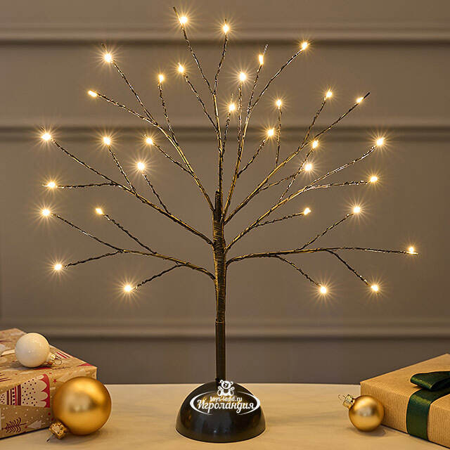 Светящееся дерево Сказочная Липа 40 см, 32 теплые белые мини LED лампы, на батарейках Koopman