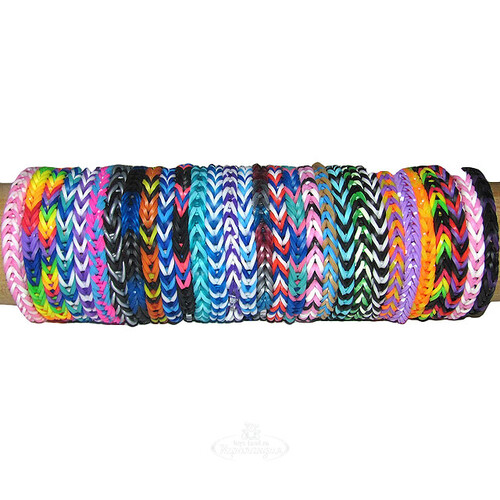 Резиночки для плетения силиконовые, цвет: блестящий голубой Rainbow Loom