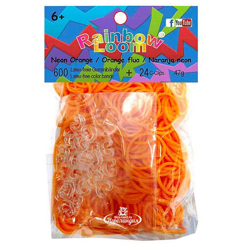 Резиночки для плетения, цвет: оранжевый неоновый Rainbow Loom