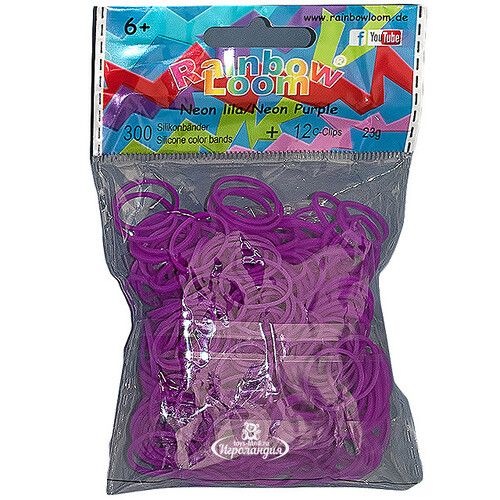 Резиночки для плетения силиконовые, цвет: фиолетовый неоновый Rainbow Loom