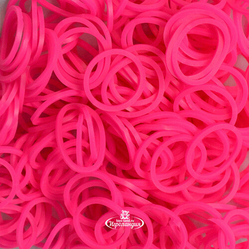 Резиночки для плетения силиконовые, цвет: розовый неоновый Rainbow Loom