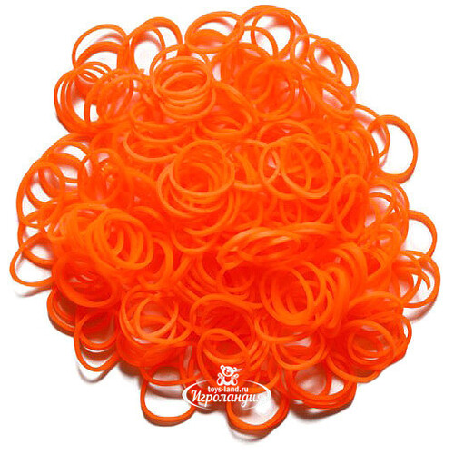 Резиночки для плетения силиконовые, цвет: оранжевый неоновый Rainbow Loom