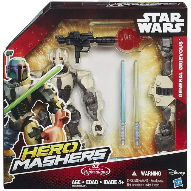 Игровой набор Делюкс Звездные войны - Генерал Гривус с оружием 15 см Hasbro